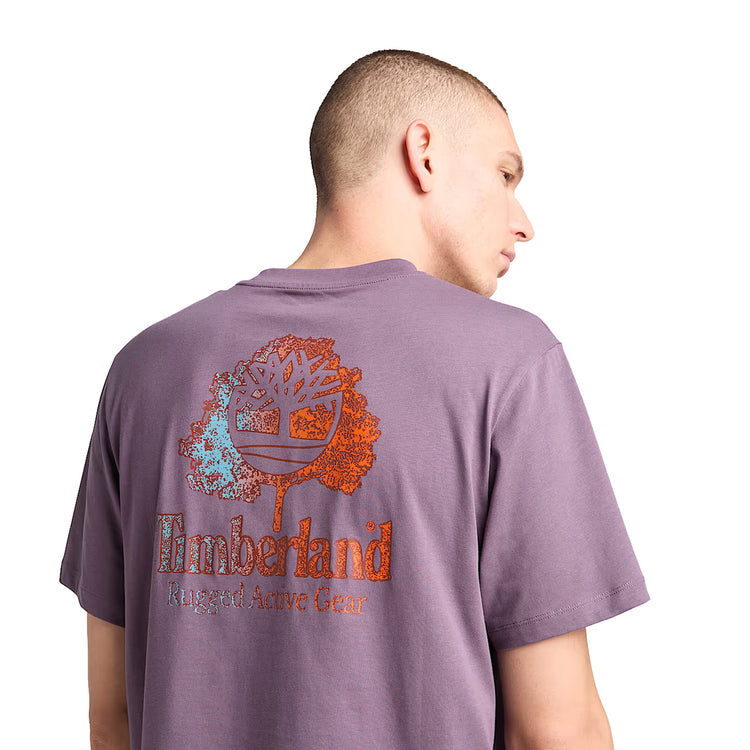 T-shirt Uomo Rugged Active Gear Viola modello retro ravvicinato