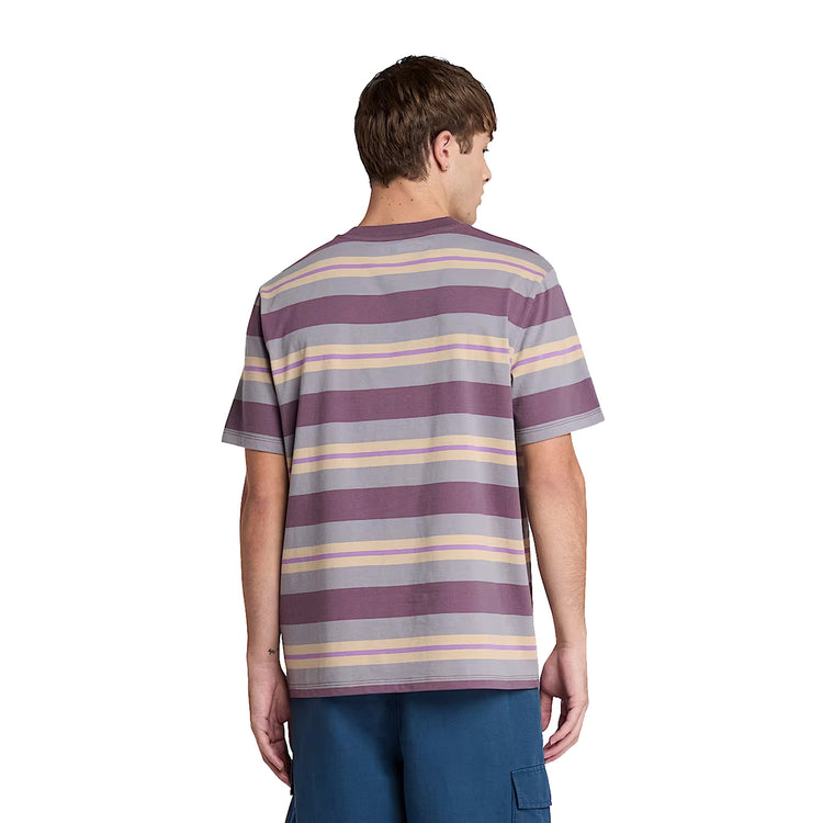 T-shirt Uomo a righe Viola modello retro