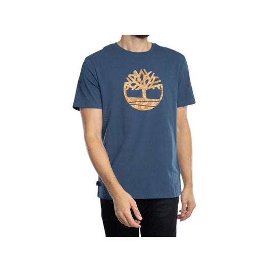 T-shirt Uomo Kennebec River Blu con maxi logo albero modello frontale