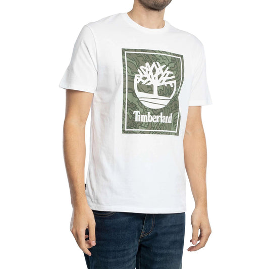 T-shirt Uomo con stampa mimetica Bianco modello frontale