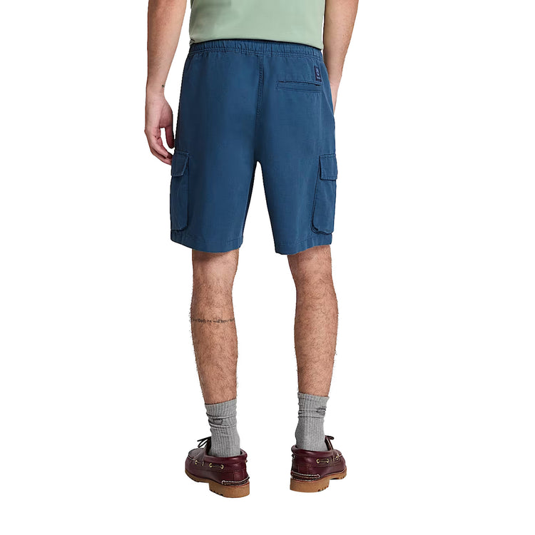 Shorts Uomo Utility in Cotone e Lino Blu scuro modello retrp