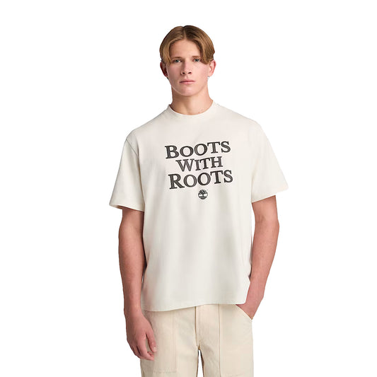 T-shirt Uomo con scritta a grafica Bianco modello frontale