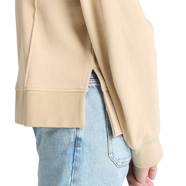 Felpa con Zip a un Quarto Lush da Donna in beige