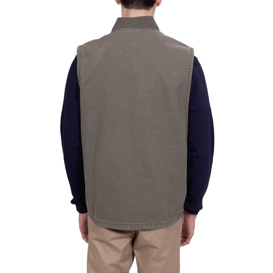 Gilet Uomo in tela effetto lavato Verde