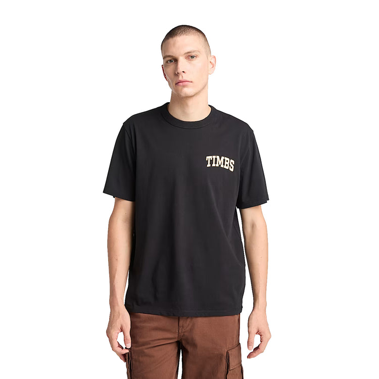 T-shirt Uomo con Grafica TIMBS Nero modello frontale