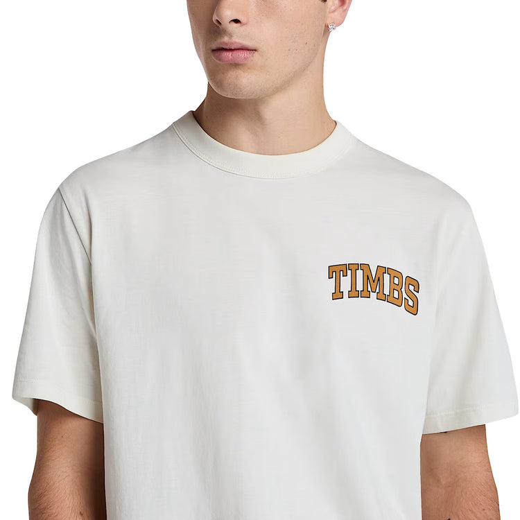 T-shirt Uomo con Grafica TIMBS Bianco modello frontale ravvicinato