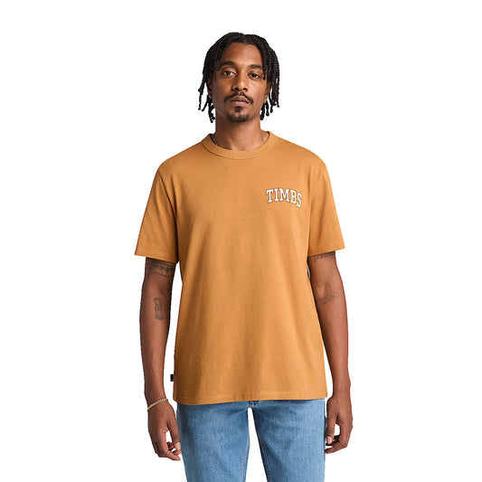 T-shirt Uomo con Grafica TIMBS Giallo modello frontale