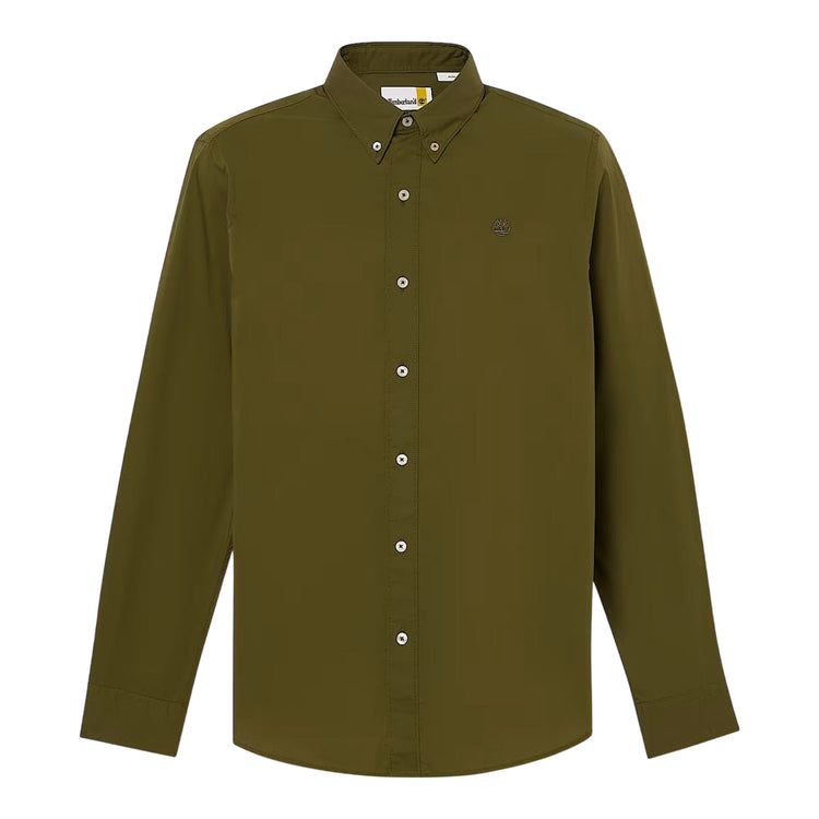 Camicia Uomo in Popeline elasticizzato Verde scuro