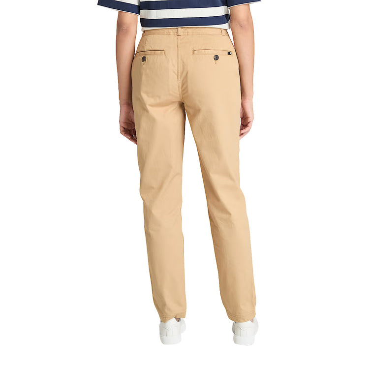 Pantaloni Chino Claremont da Donna in beige modella retro