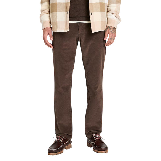 Pantaloni Uomo Claremont in velluto a coste Marrone modello frontale