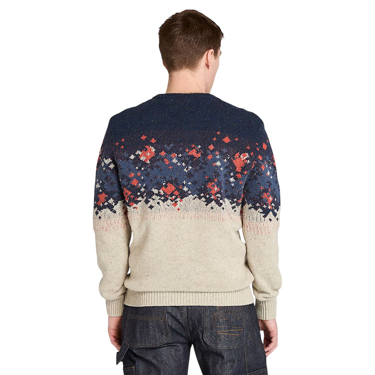 Maglione Uomo Fair Isle Beige modello retro