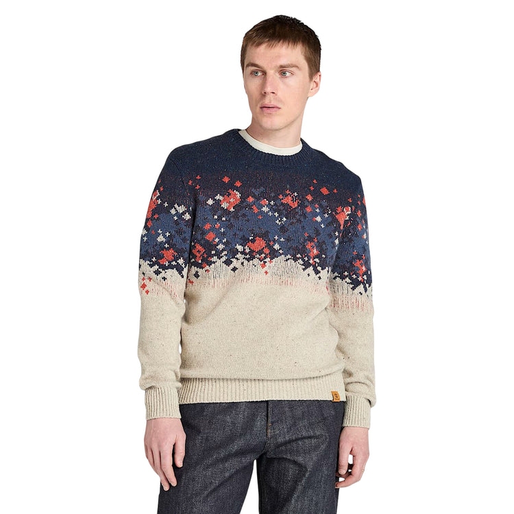Maglione Uomo Fair Isle Beige modello frontale
