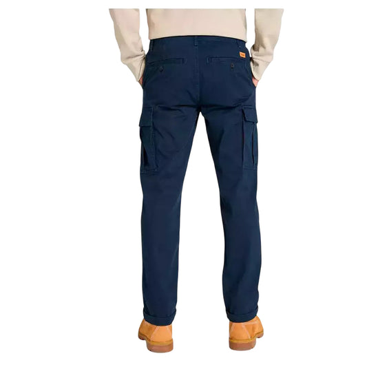 Pantaloni Uomo Cargo Brookline Twill Blu modello retro