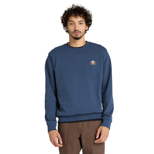 Felpa Uomo Blu con patch logo albero modello frontale