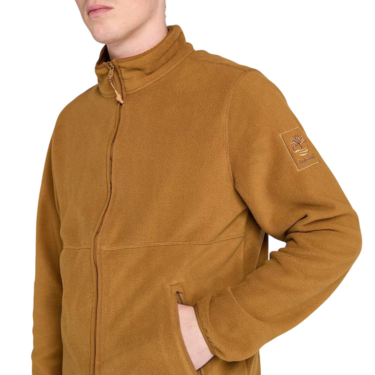 Pile Uomo a zip intera Giallo scuro dettaglio modello ravvicinato