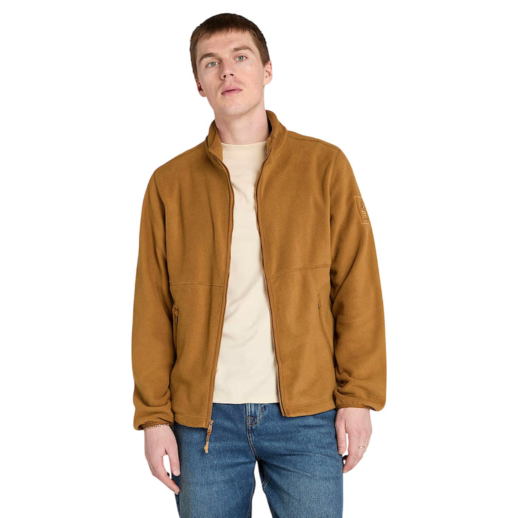 Pile Uomo a zip intera Giallo scuro modello frontale