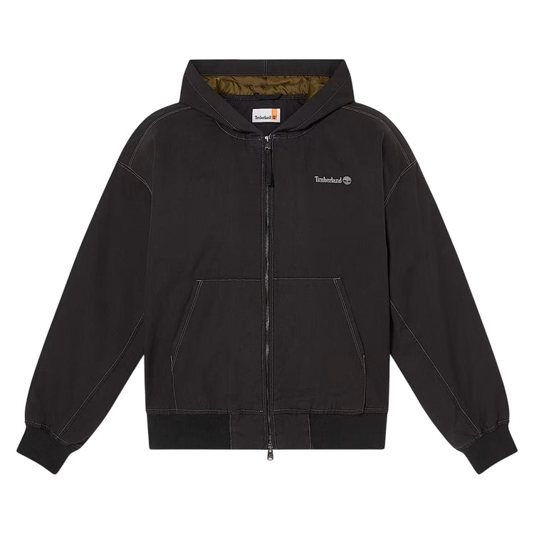 Bomber Unisex in Tela Duck Effetto Lavato Nero