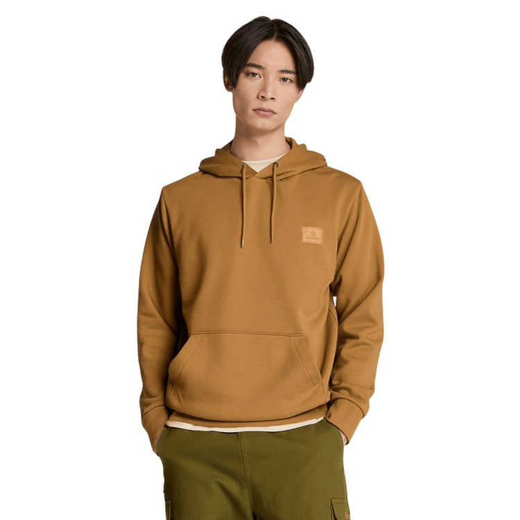 Felpa Unisex Brushback con logo in silicone Giallo modello frontale