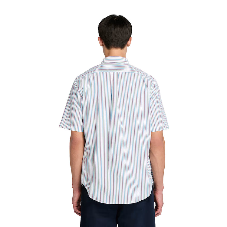 Camicia Uomo a righe con maniche corte modello retro