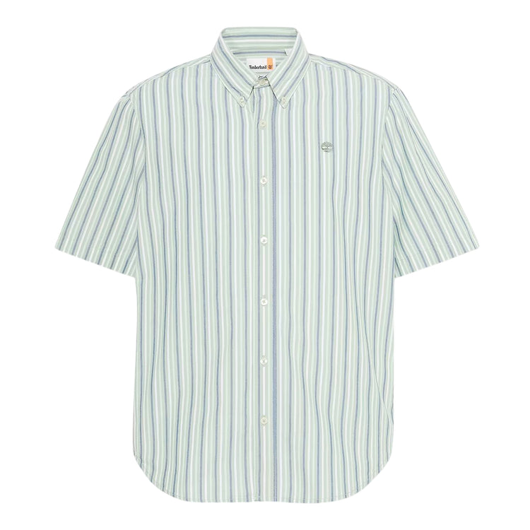 Camicia Uomo a righe con maniche corte verde