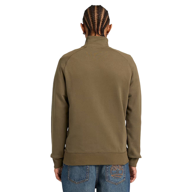 Felpa con zip da uomo in marrone