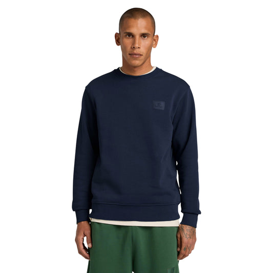 Felpa a girocollo in Cotone Blu da Uomo