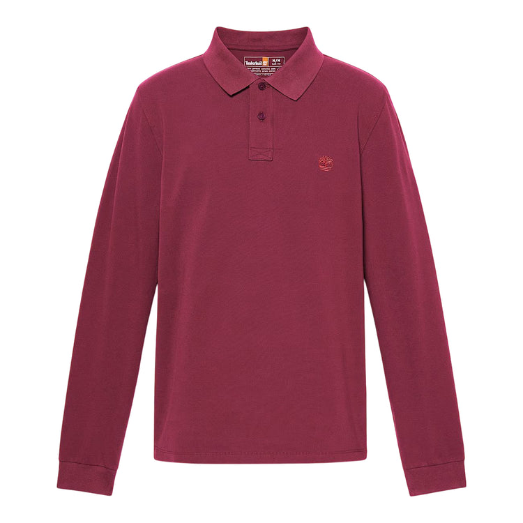 Polo Uomo Millers River a maniche lunghe Bordeaux