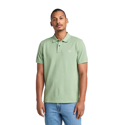 Polo in Piqué Uomo Millers River Verde modello frontale