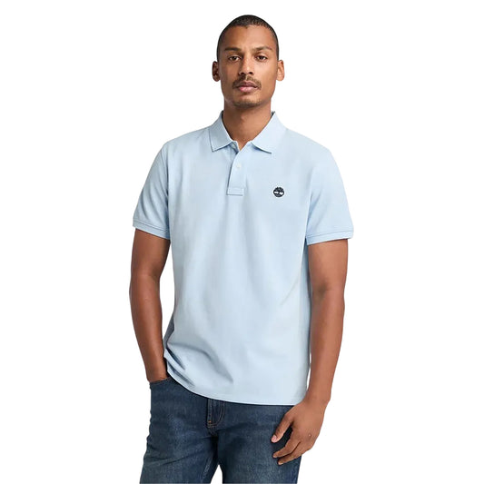 Polo in Piqué Uomo Millers River Azzurro modello frontale