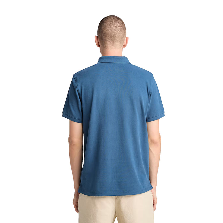 Polo in Piqué Uomo Millers River Blu modello retro