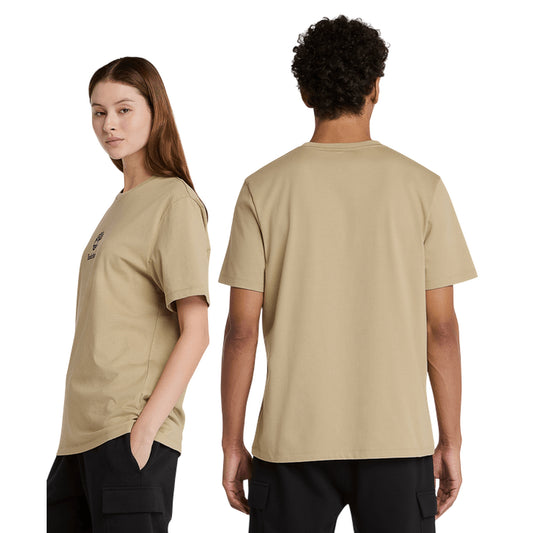 T-shirt Unisex Beige con piccolo logo stampato modelli