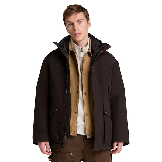 Parka impermeabile Uomo Marrone modello frontale