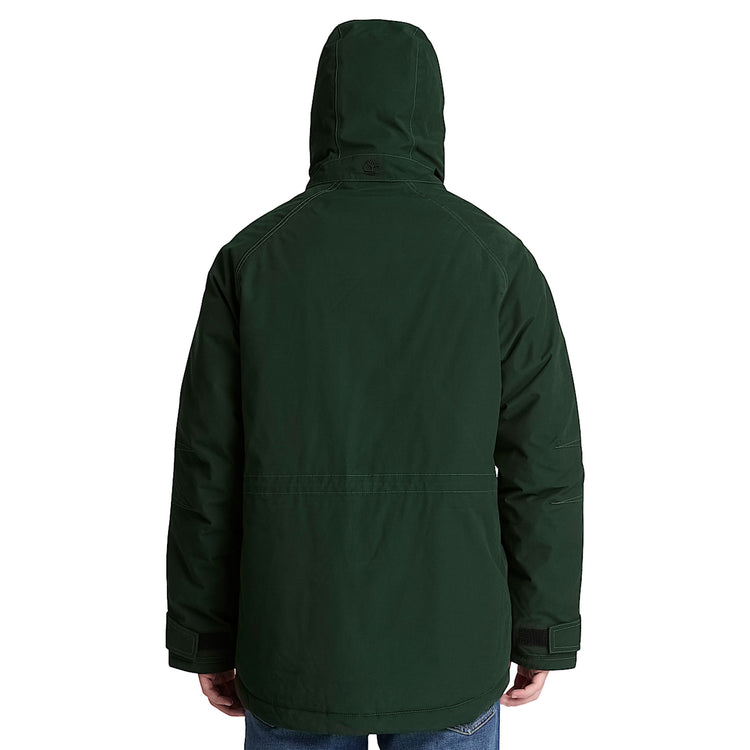 Parka impermeabile Uomo Verde scuro modella retro
