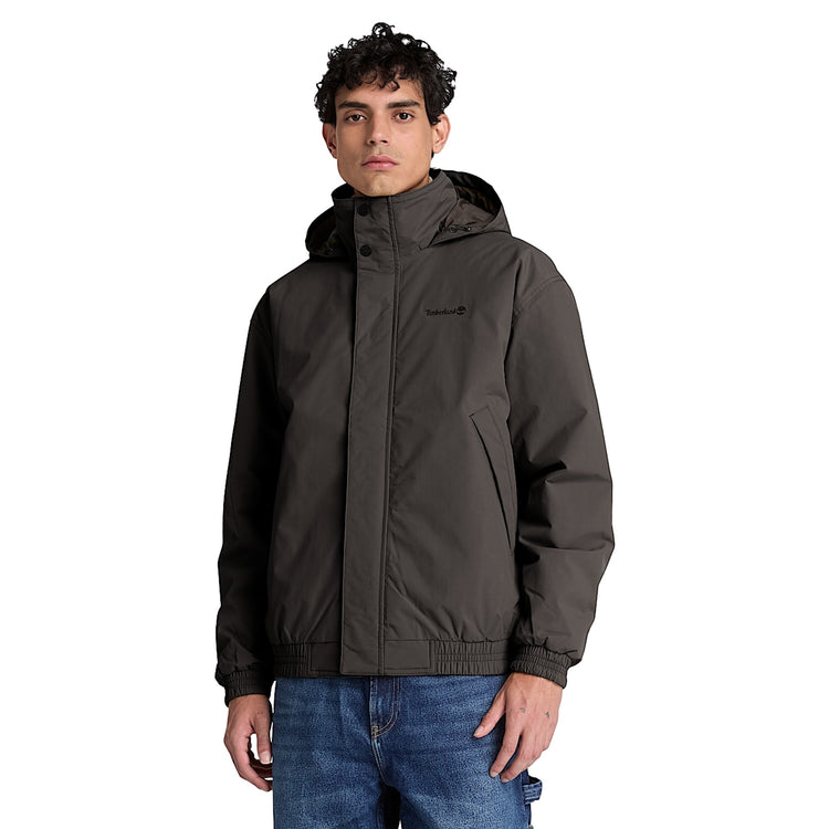 Bomber Uomo termico impermeabile Nero modello frontale