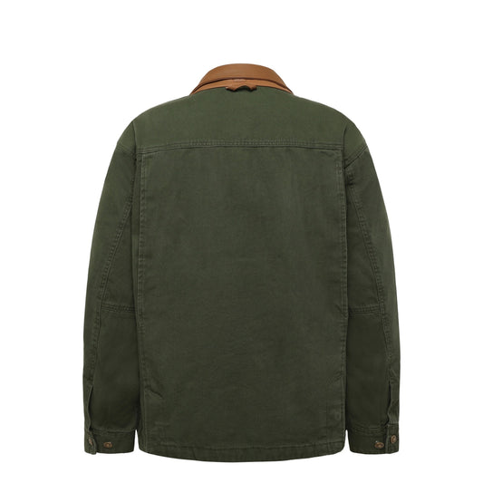 Giacca Uomo Verde con colletto a contrasto retro