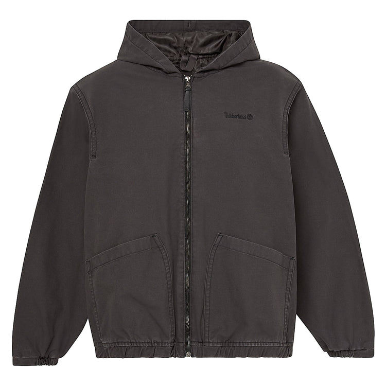 Bomber Uomo in tela nera con cappuccio