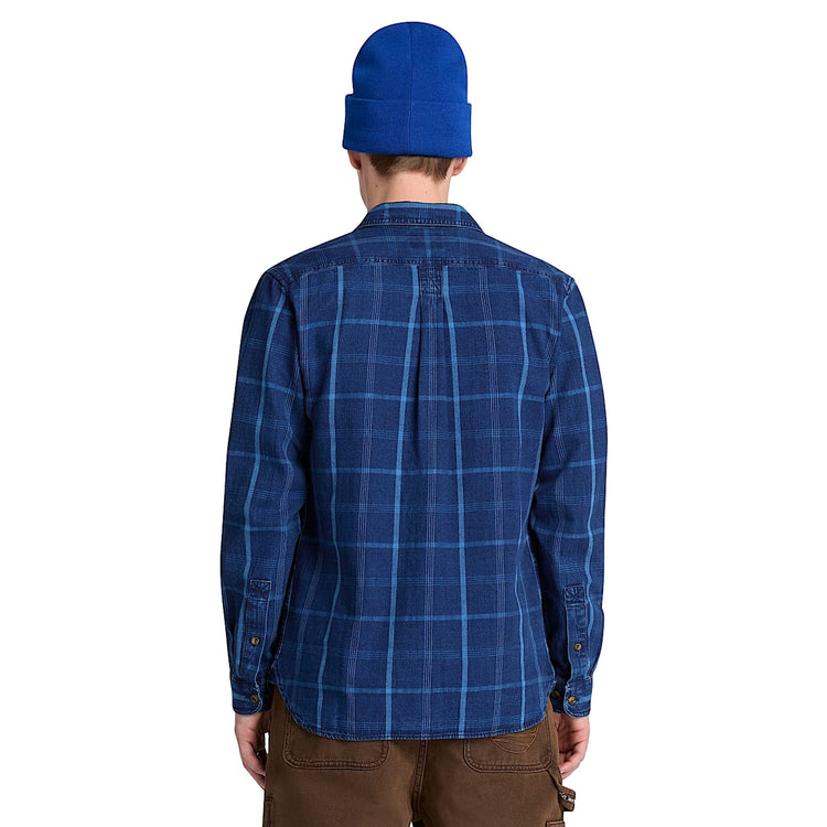Camicia Uomo a quadri Blu scuro, modello retro