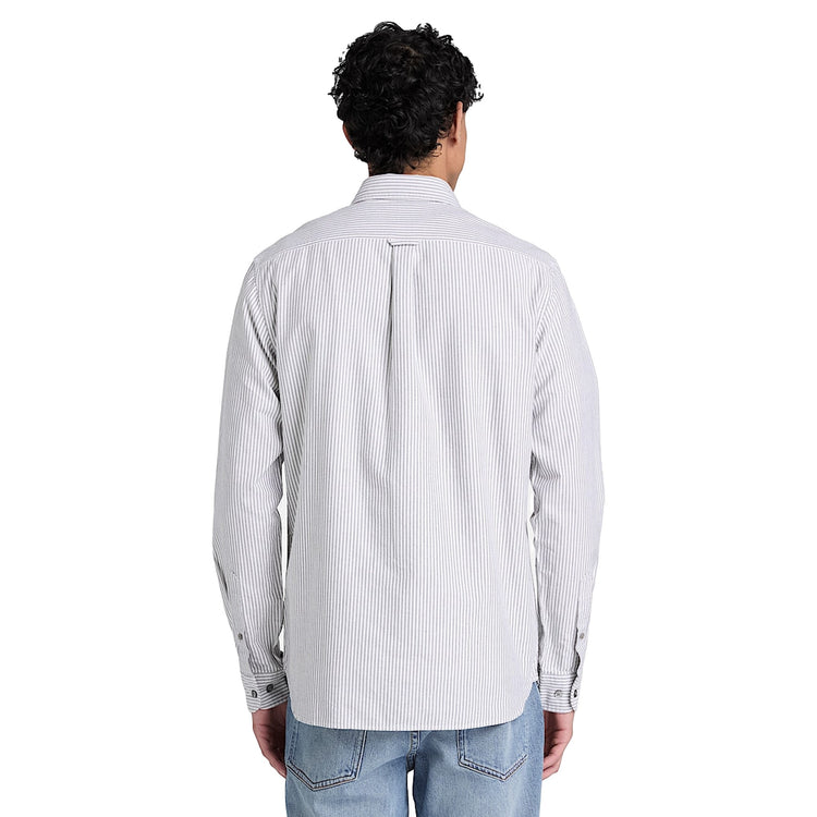 Camicia Uomo Oxford Lake Warner a righe bianco/nero modello retro