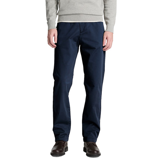 Pantaloni Uomo Chino Claremont gamba dritta Blu scuro modello frontale