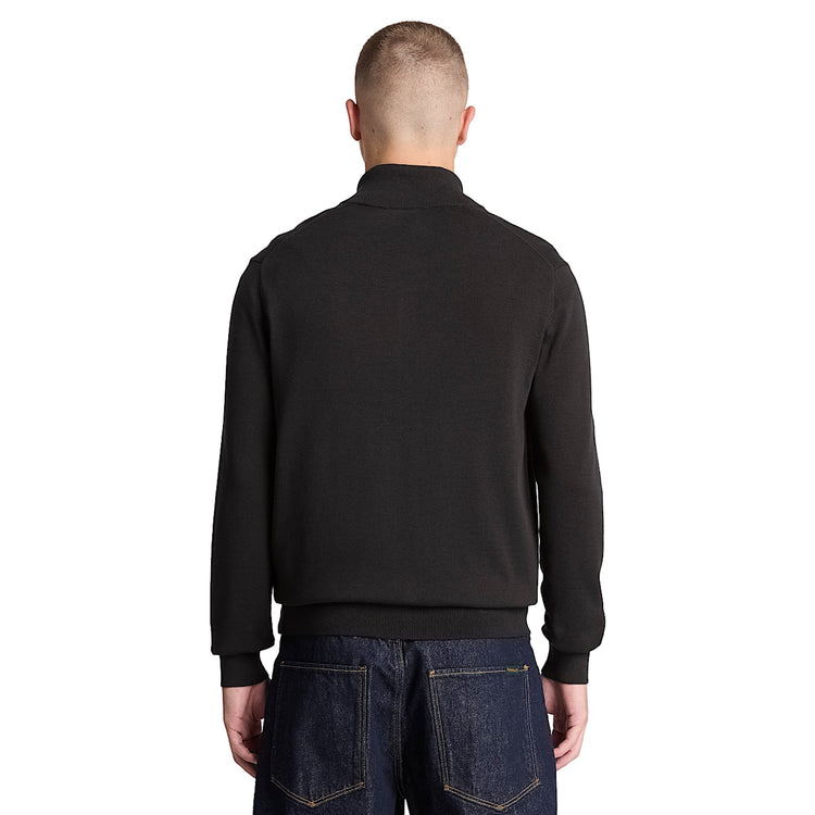 Maglione Uomo con zip intera Nero modello retro
