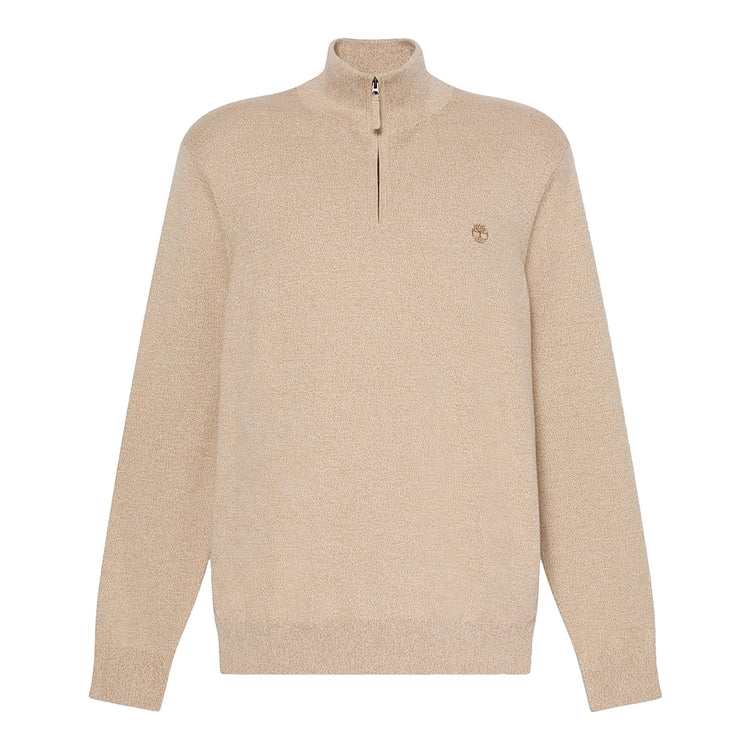 Maglione Uomo Williams River con zip 1/4 Beige chiaro