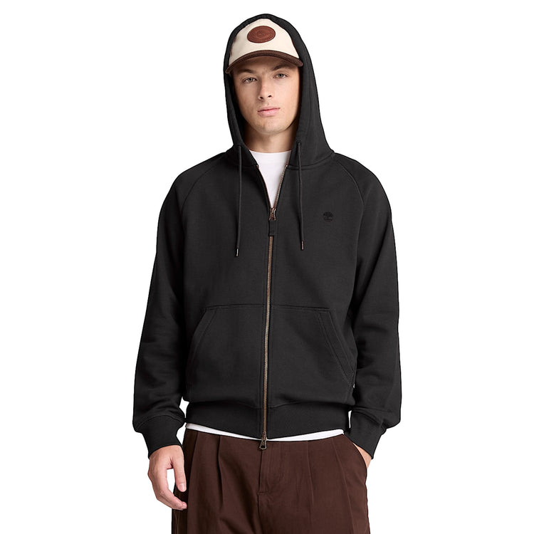 Felpa Uomo Exter River con zip Nero modello frontale