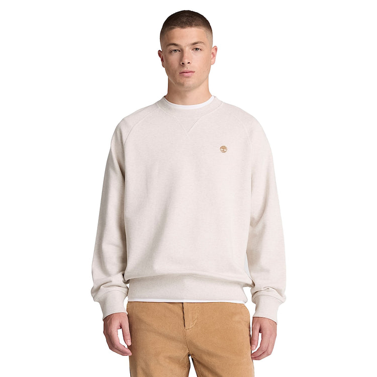 Felpa girocollo Uomo Exeter River Beige modello frontale