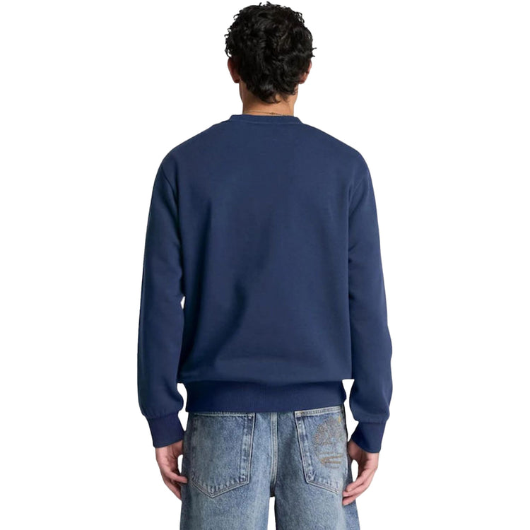 Felpa girocollo Uomo con logo in silicone Blu modello retro
