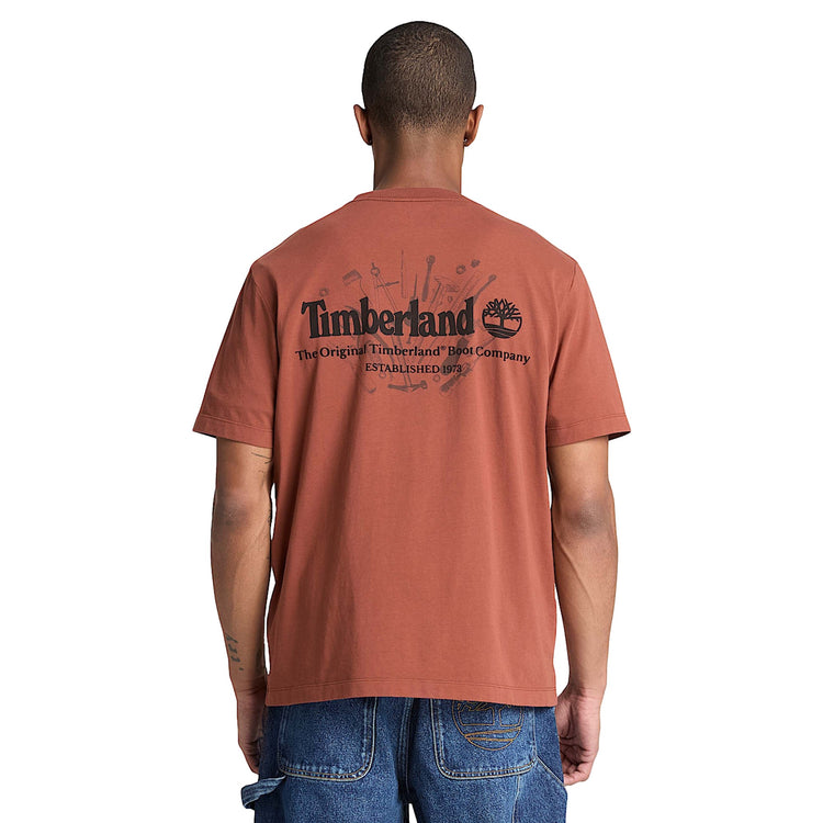 T-shirt Uomo Marrone con grafica Bootmakers, modello retro