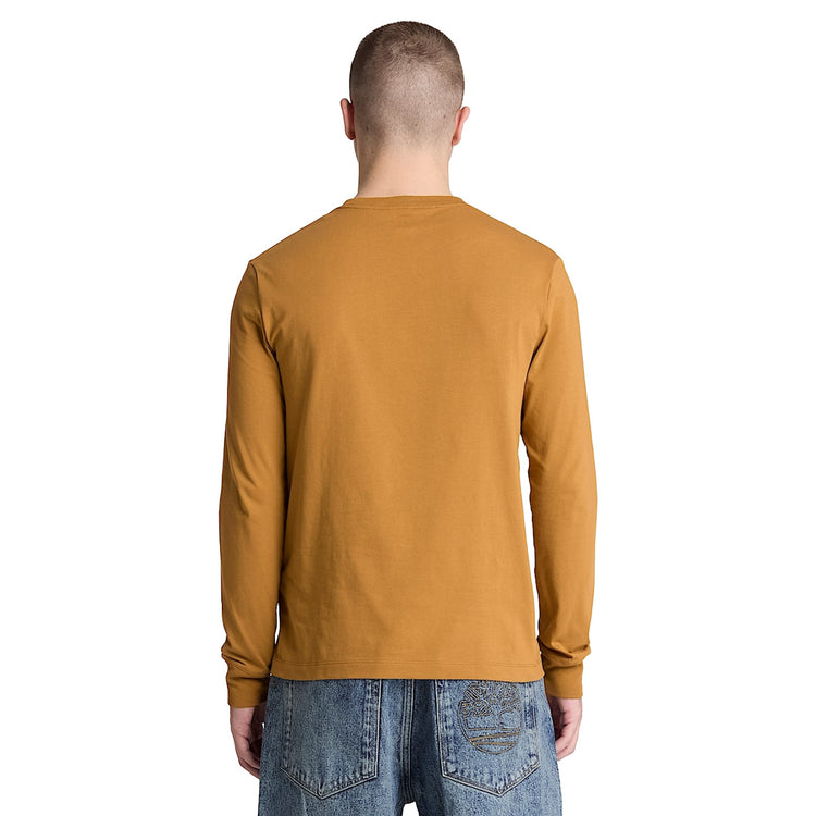 T-shirt Uomo Slim a manica lunga Giallo modello retro