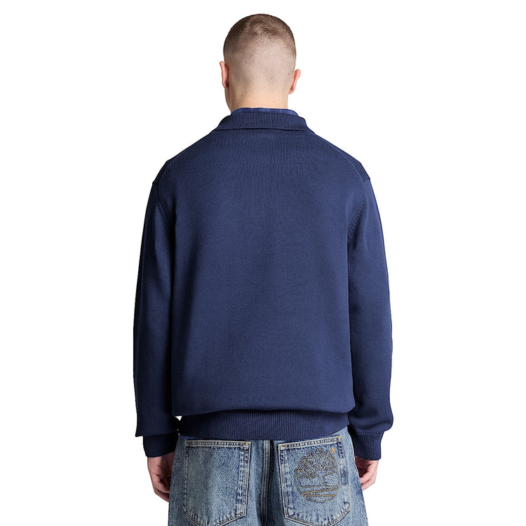 Maglione Uomo stile polo Williams River Blu modello retro