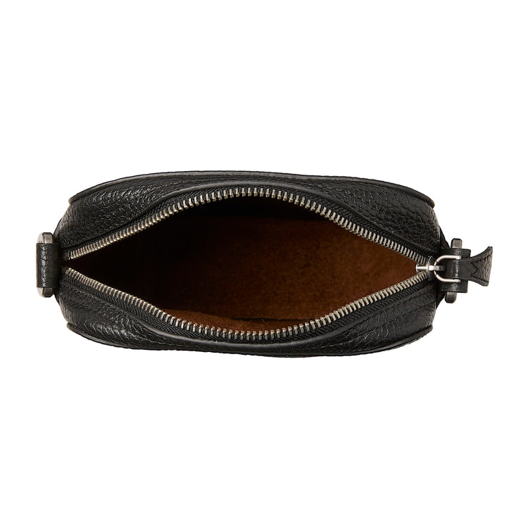 Borsa a tracolla Uomo Tuckerman in pelle nera interno