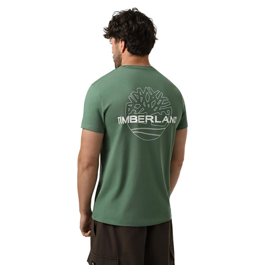 T-shirt Uomo Verde con maxi stampa retro retro