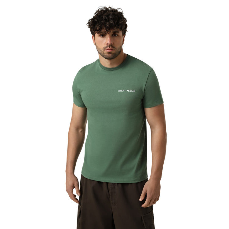 T-shirt Uomo Verde con maxi stampa retro